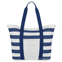 Beach Bag in Canvas with Stripes with Customized Logo